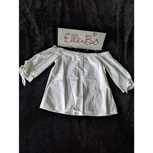 White Off Shoulder Top Bow Accent XS